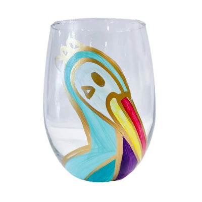Original Blue Pelican Wine Glass