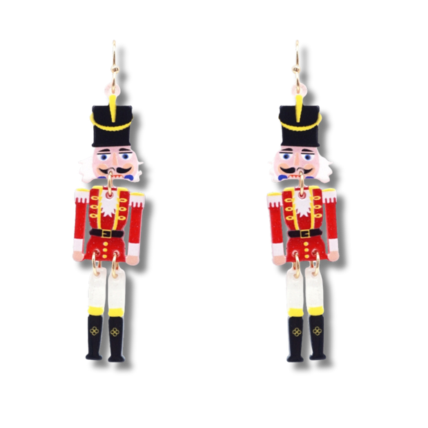 Nutcracker Holiday Earrings - Red