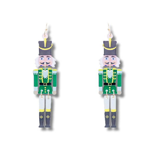 Nutcracker Holiday Earrings - Green