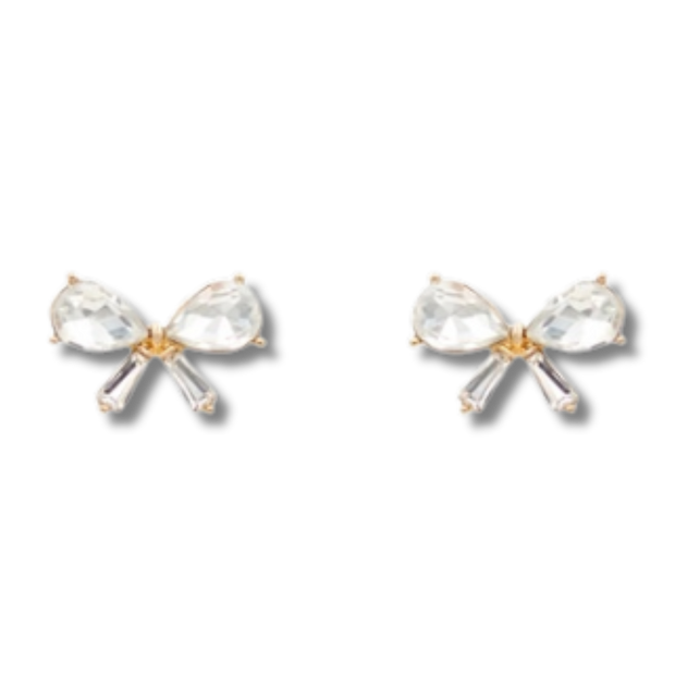 Jeweled Bow Stud Earrings