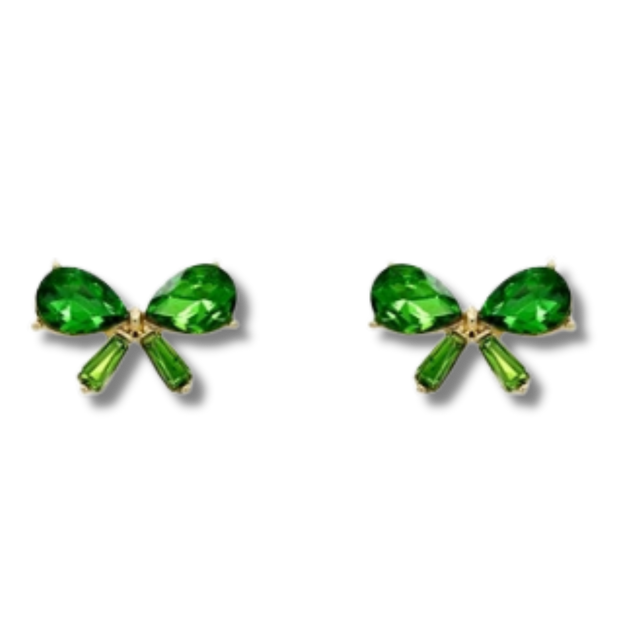 Jeweled Bow Stud Earrings