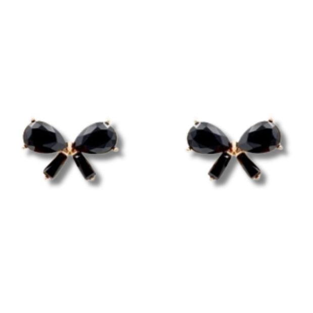 Jeweled Bow Stud Earrings