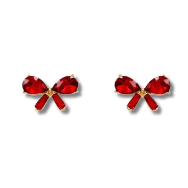 Jeweled Bow Stud Earrings