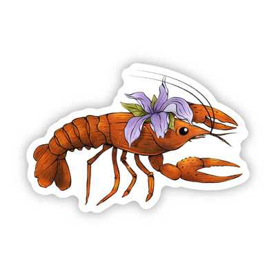 Crawfish & Louisiana Iris – Vinyl Sticker